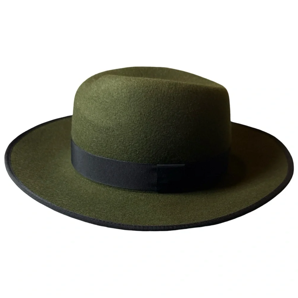 rag & bone Olive Green Wool Wide Brim Hat • Size M • Made in Spain - Picture 9 of 11